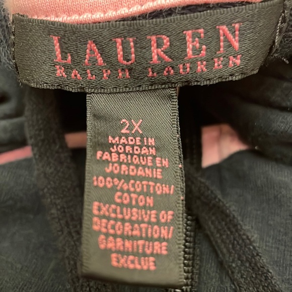 Lauren Ralph Lauren Black Label Zip Up Jacket Black /Pink Hooded size 2 XL - Picture 4 of 12